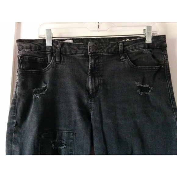 GAP 1969 31/12S Black Wash Distressed Always Skinny High Rise Jeans 26" inseam - Picture 3 of 7